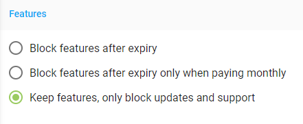 Non-blocking features