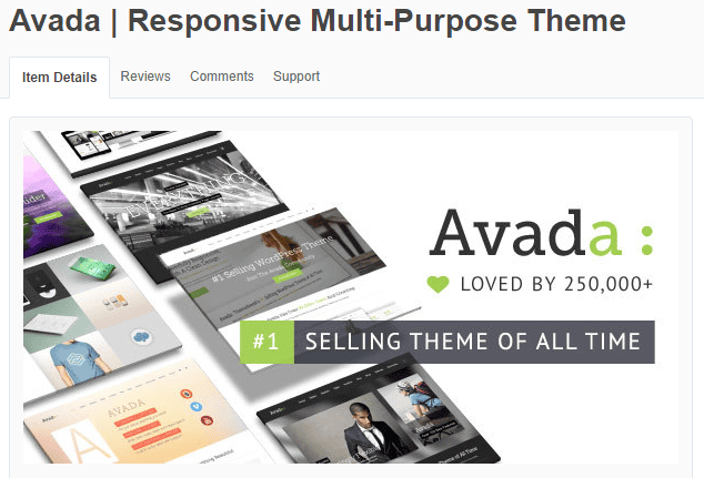 Most popular theme on ThemeForest is Avada