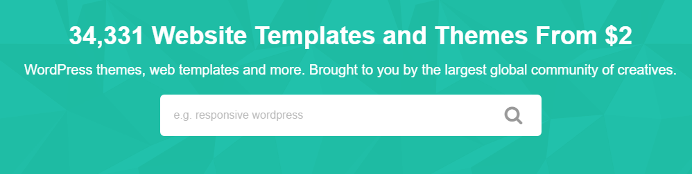 ThemeForest homepage copy includes WordPress