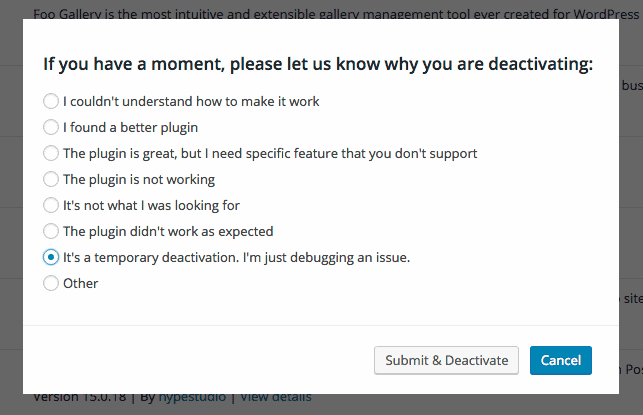 deactivation feedback form