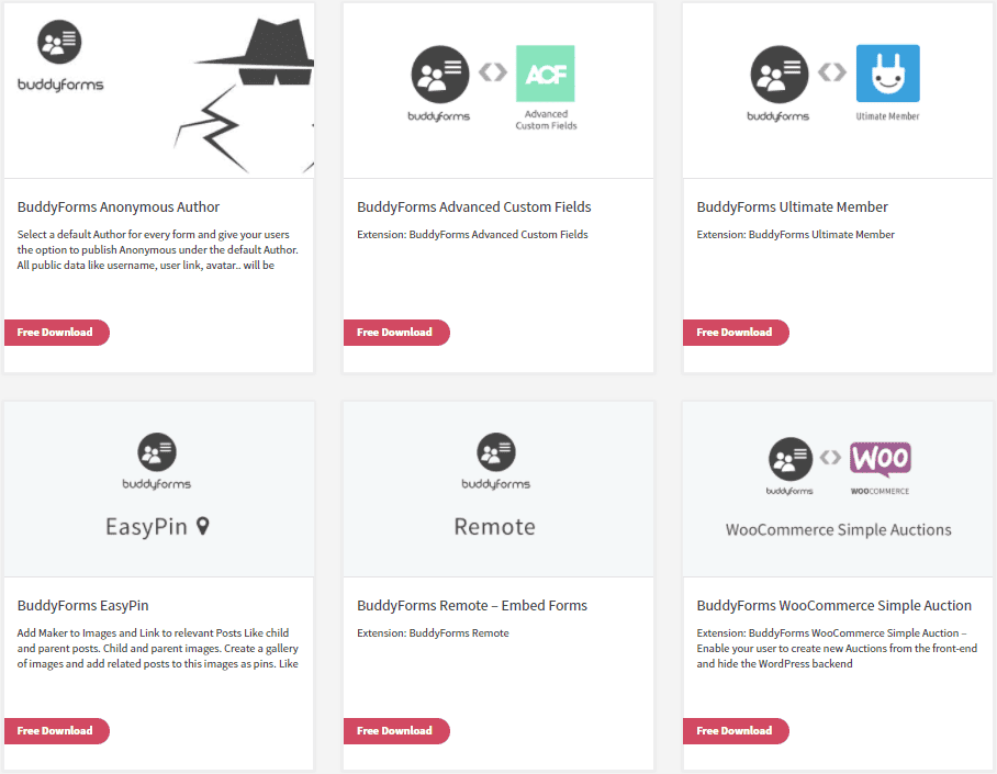 BuddyForms Add-ons