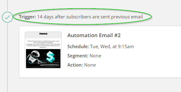 a 14-day interval between each email