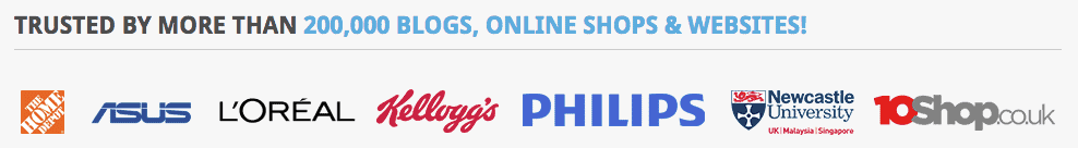 The logos section on the RatingWidget website