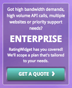 enterprise package on the RatingWidget pricing page