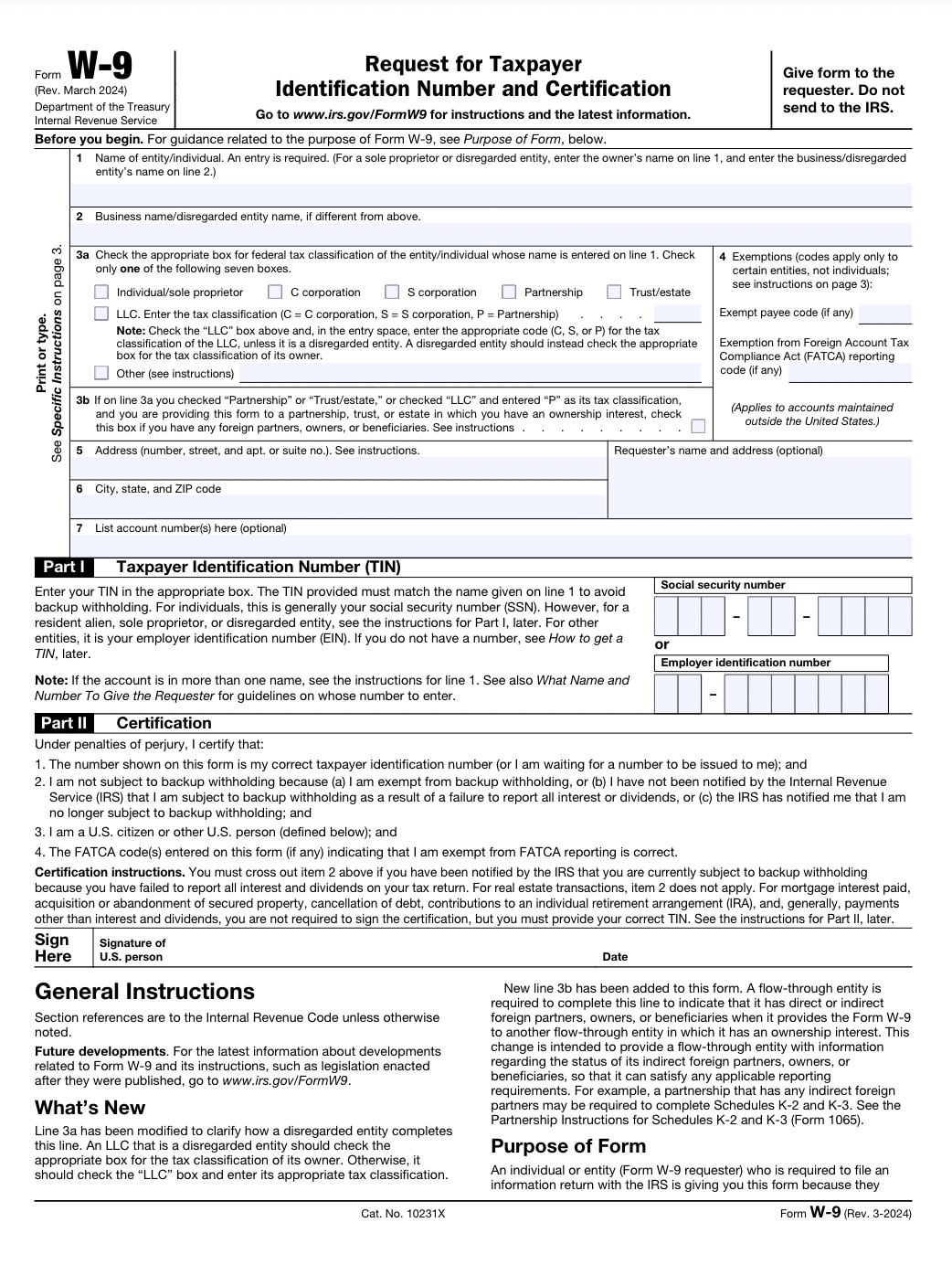 IRS Form W-9