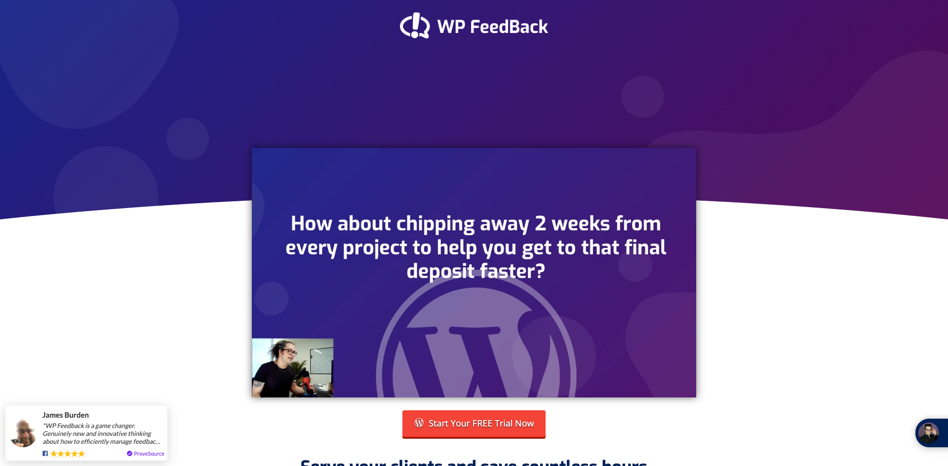 WP FeedBack free trial page