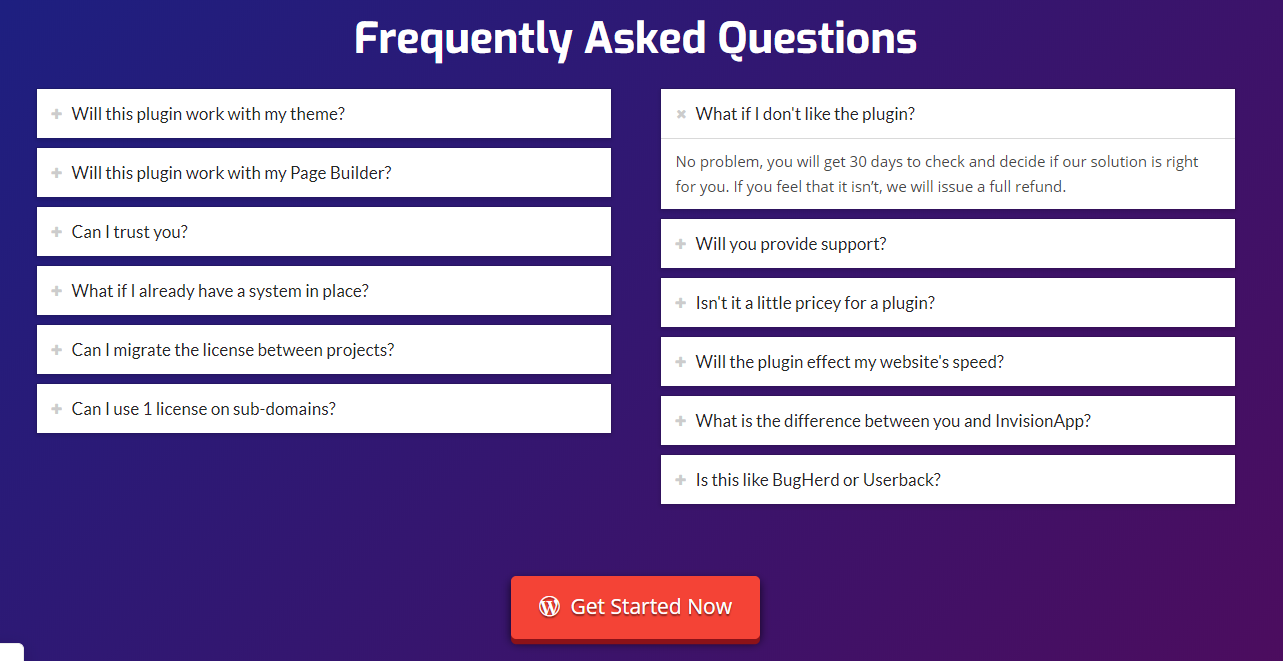 WP FeedBack frequently asked questions