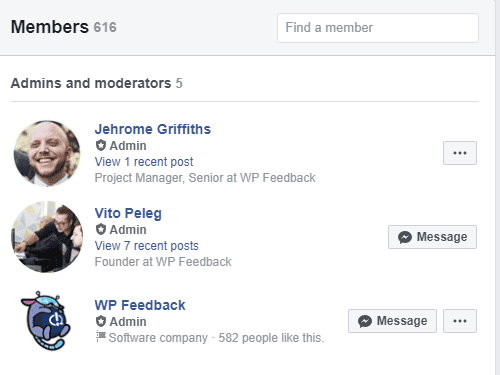 WP FeedBack group member number