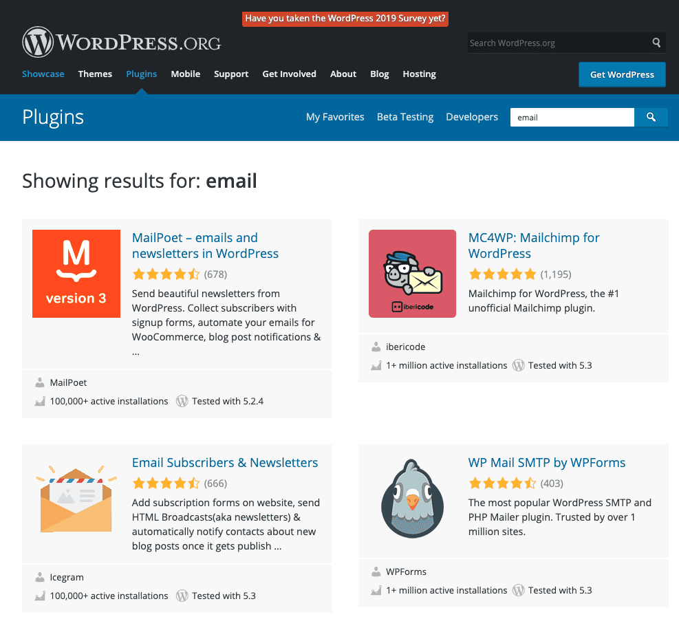 WordPress.org Search Results for Email