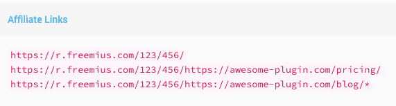 Freemius Affiliate Links in Developer Dashboard