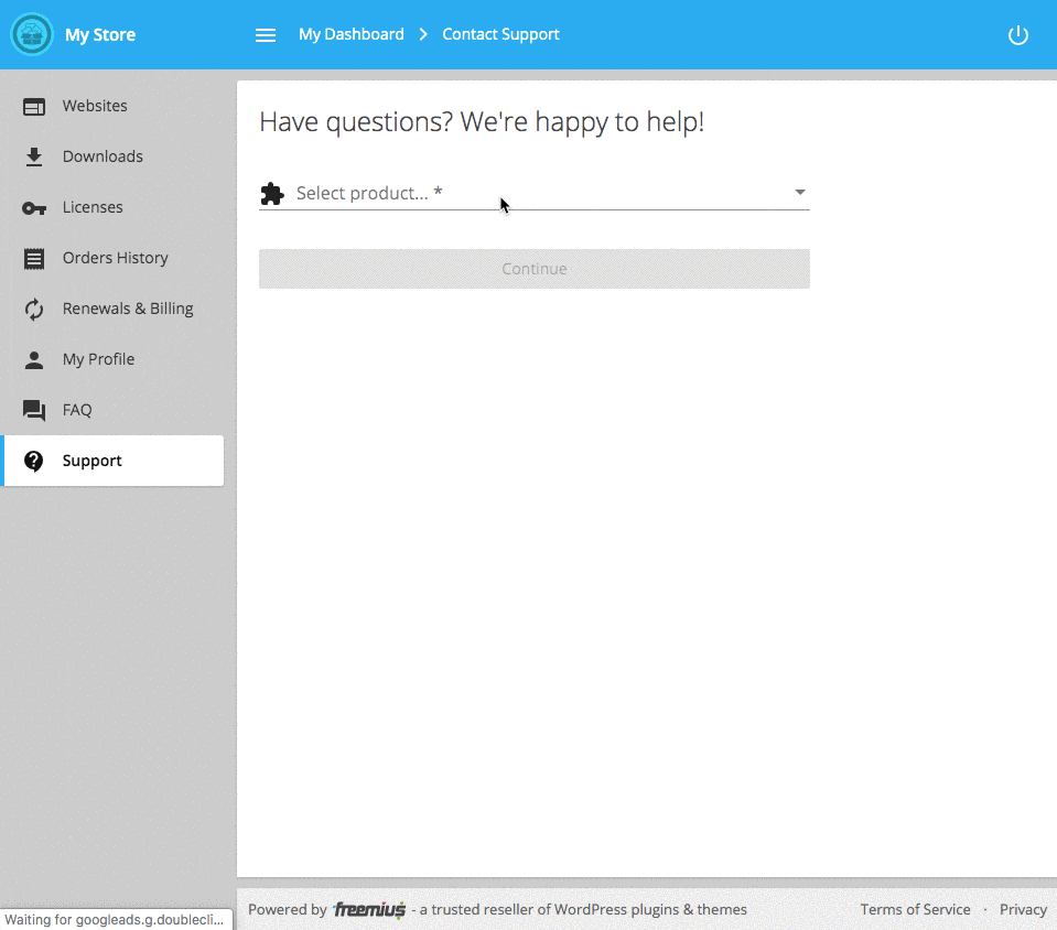 Freemius User Dashboard Contact Form Help Scout Integration