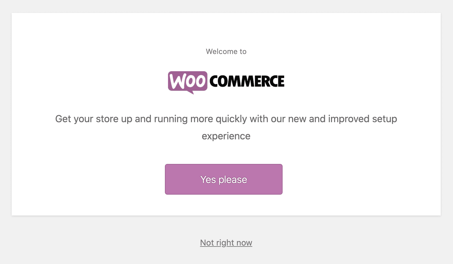 WooCommerce Activation Screen