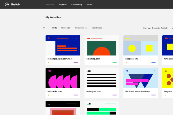 WPMU DEV The Hub - My Websites 