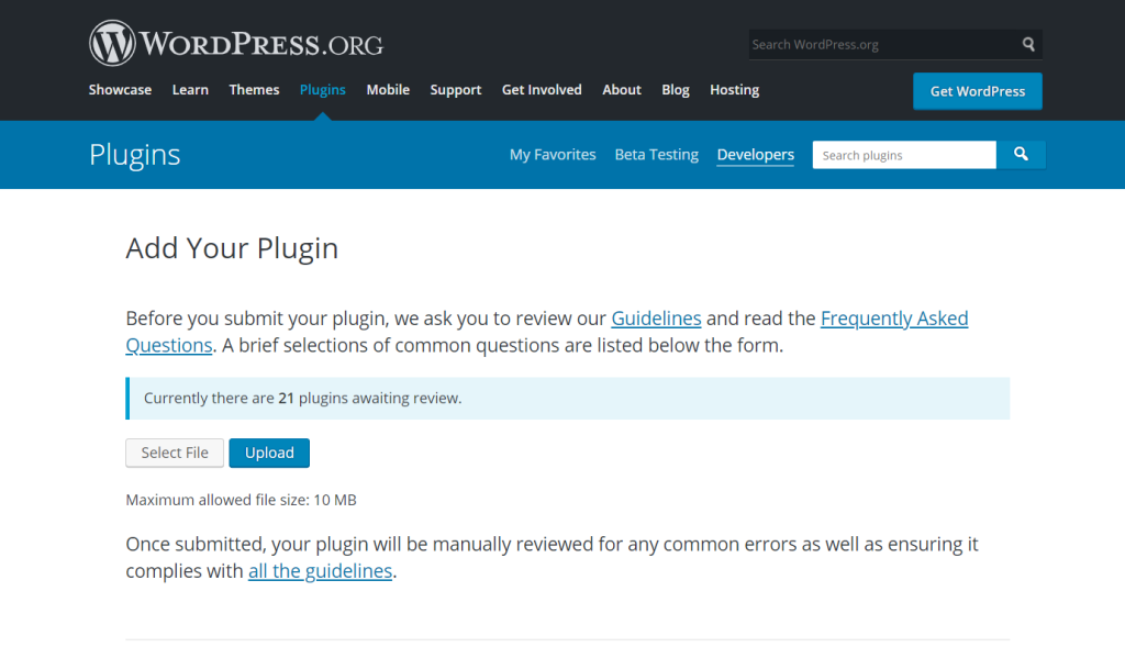 wordpress add your plugin page