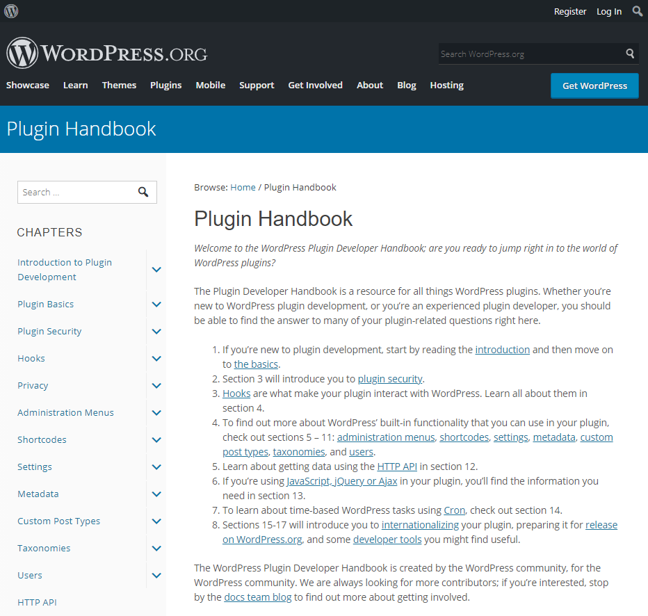 WordPress Plugin Developer Handbook
