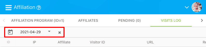 Visit Log Date Filtering - Freemius Affiliate Platform