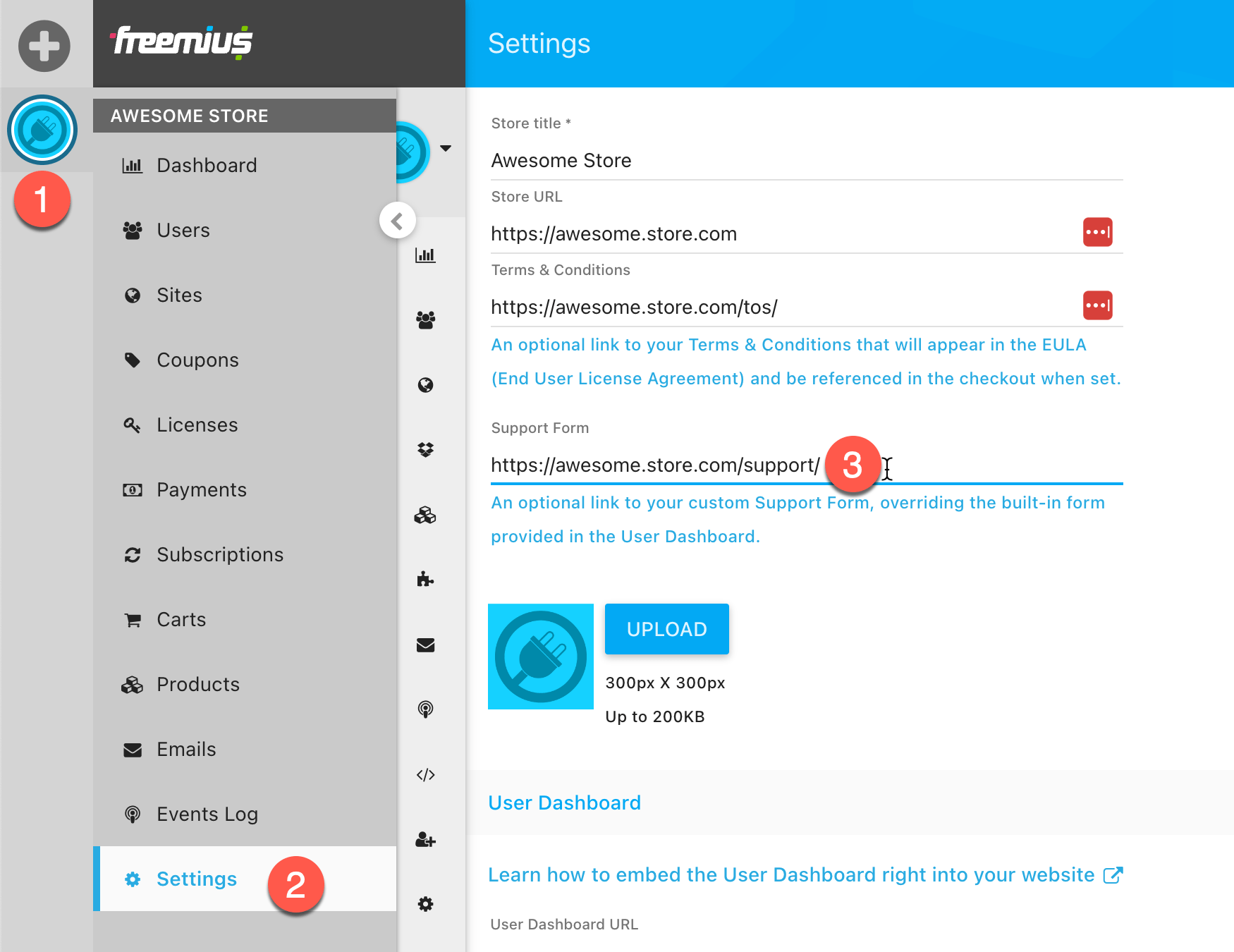 Freemius Beta Developer Dashboard Support Form Configuration