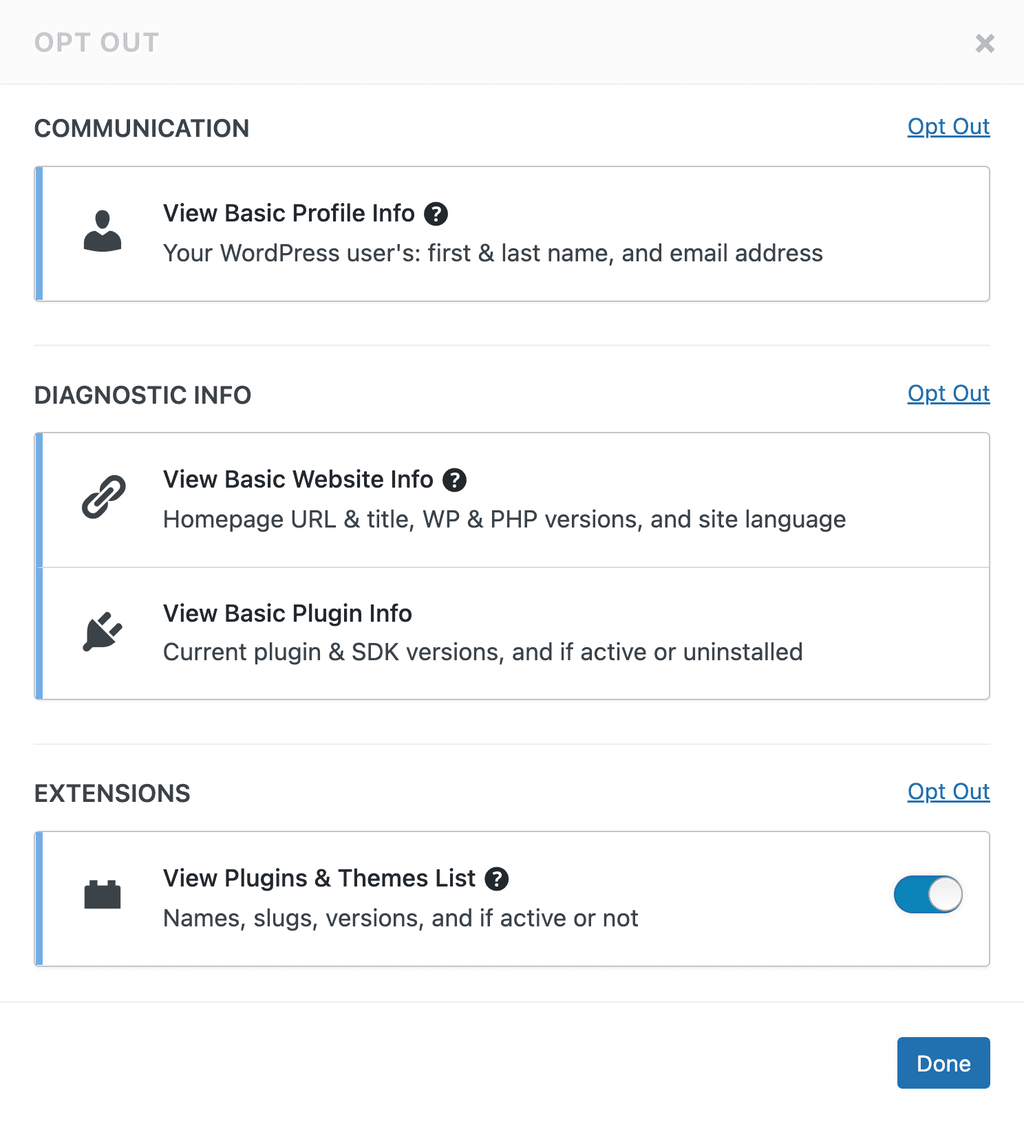 Freemius Opt-Out Screen With Permissions Management Layer For Free Products