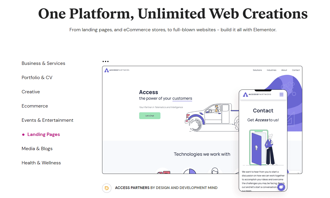 Elementor Templates & Web Creation Services