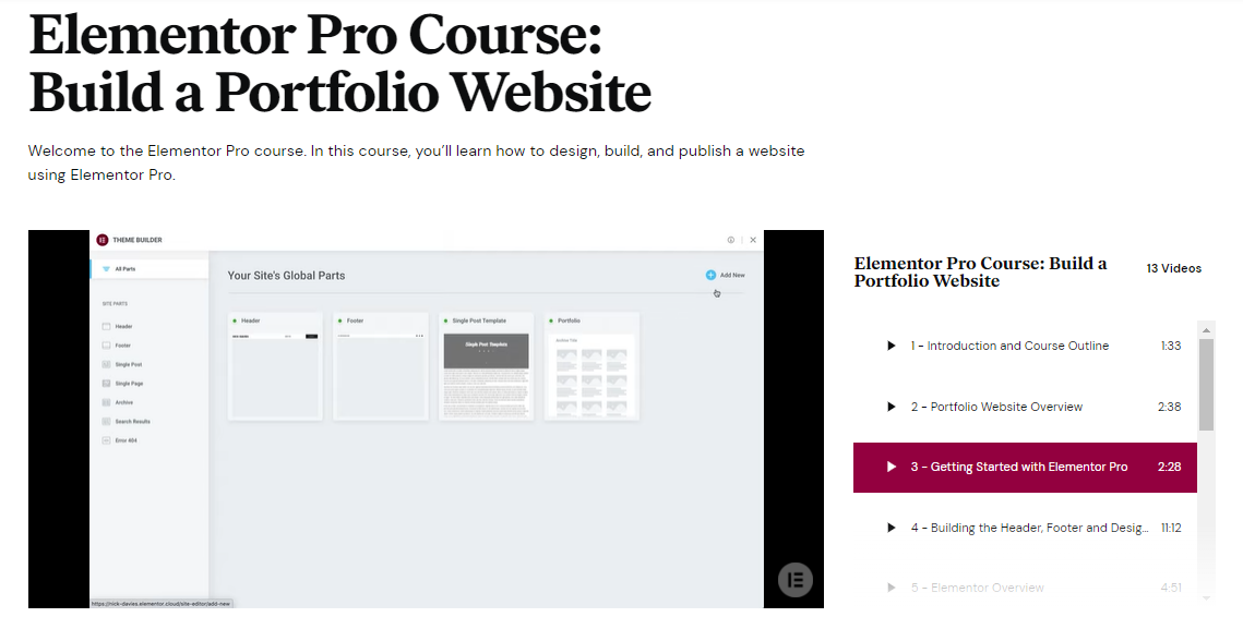 Pro Course For Building Websites With Elementor Templates and Kits