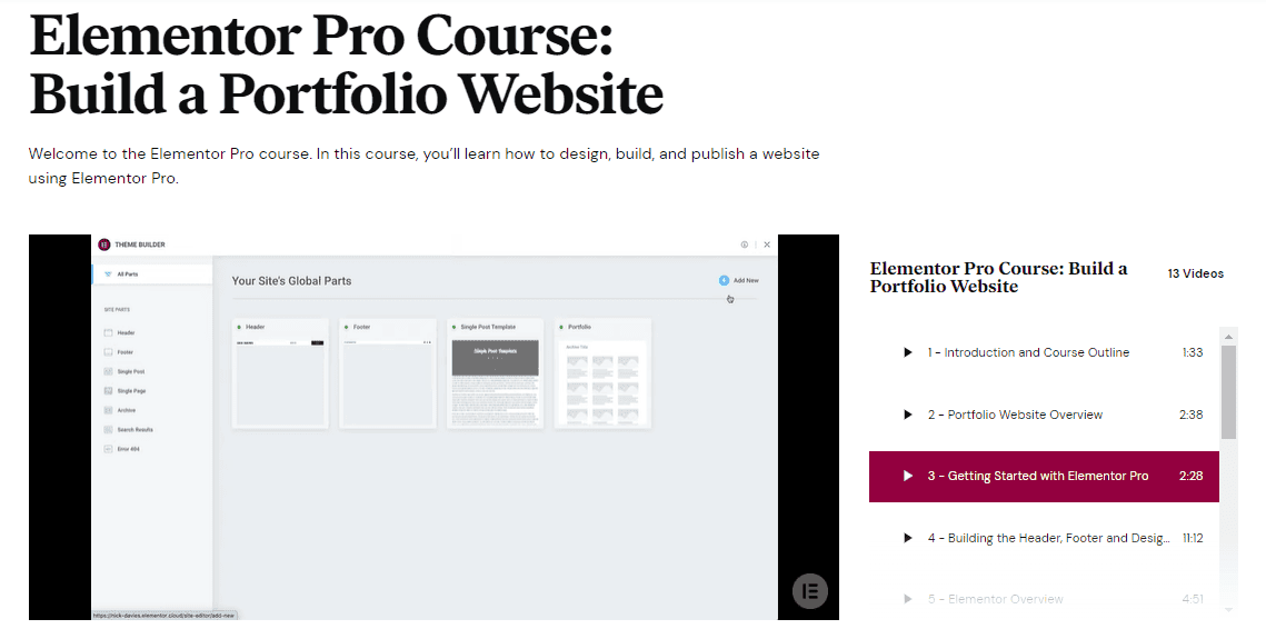 Pro Course For Building Websites With Elementor Templates and Kits