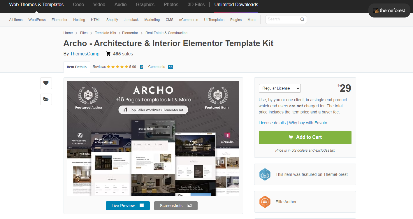 The Best-Selling Elementor Template Kit on ThemeForest - Archo