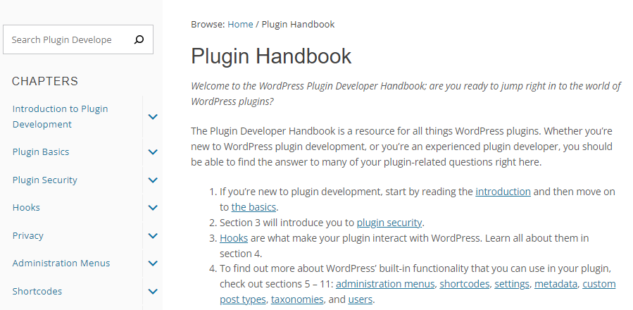 The WordPress Plugin Handbook