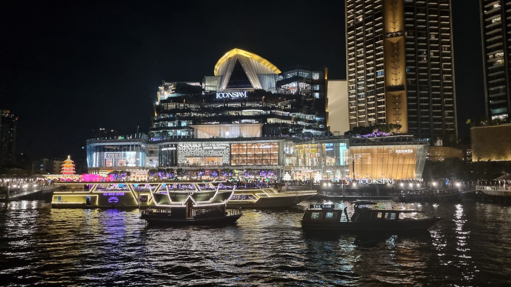View of the ICONSIAM building from the Chao Phraya River
