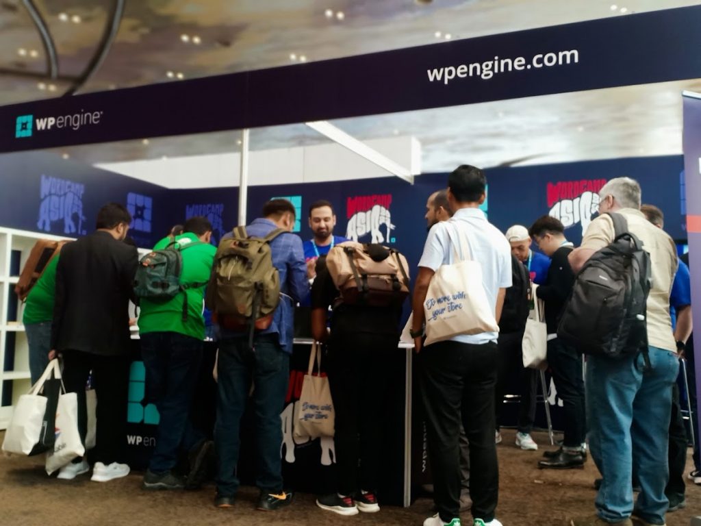 WordCamp Asia Recap 2023 - wpengine.com booth