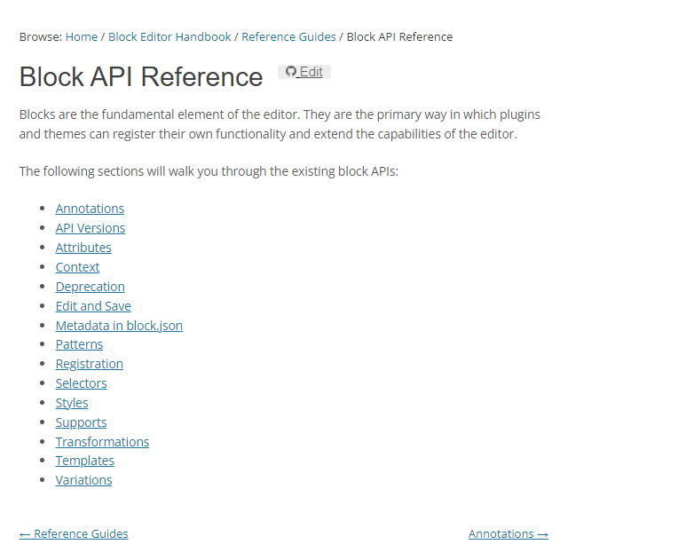 Block API Reference Guide