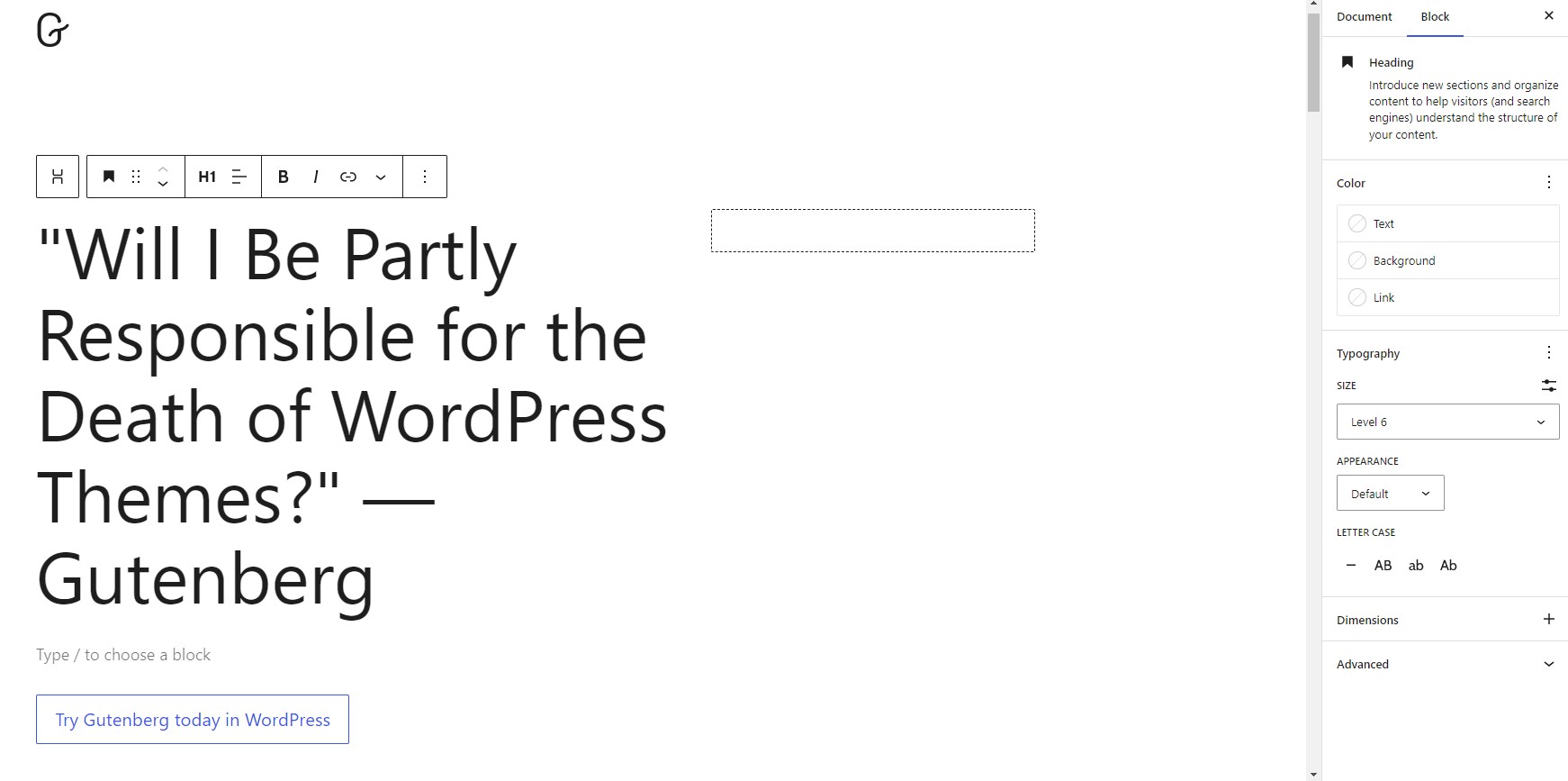 Gutenberg: WordPress block editor