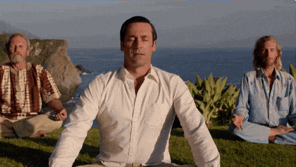 GIF of Mad Men meditation scene in a Mastermind Group article