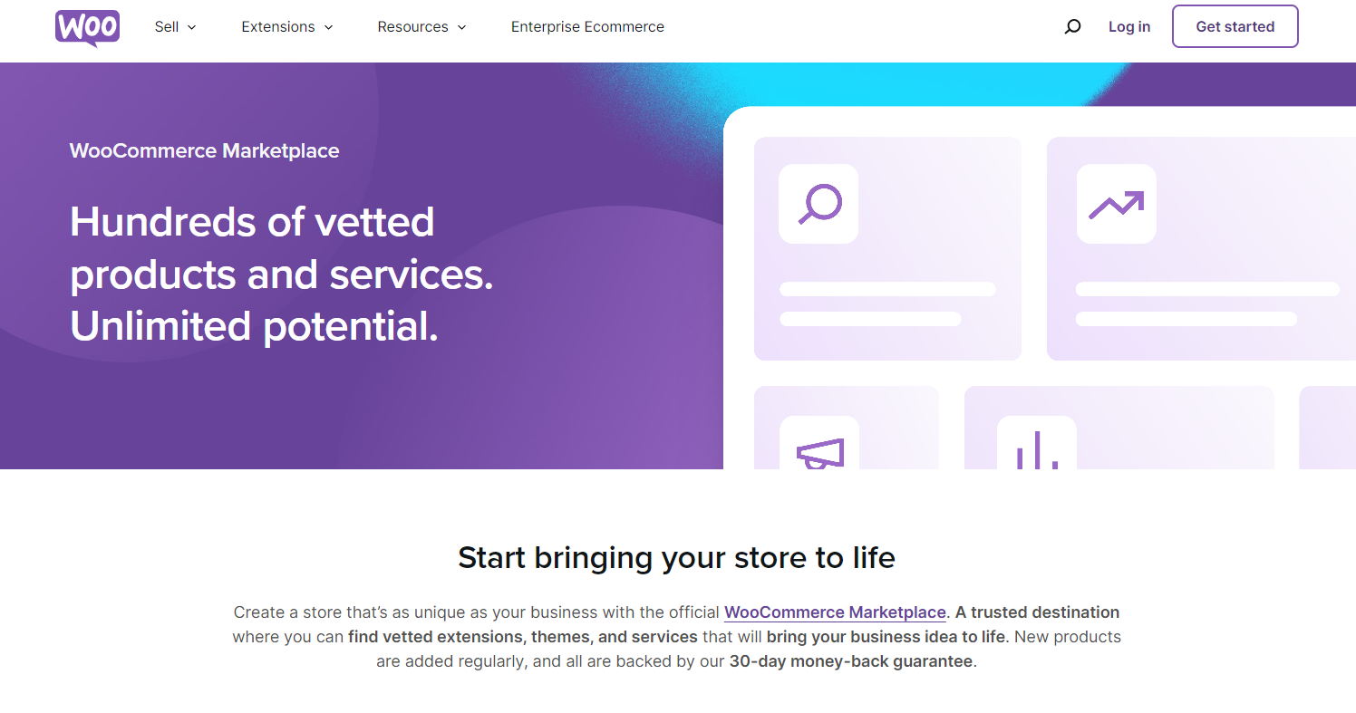 woocommerce marketplace home page