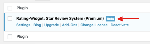 Beta Label on WP Admin Plugin List