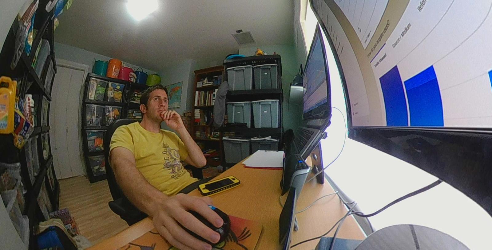 Mike Nelson working from his home office