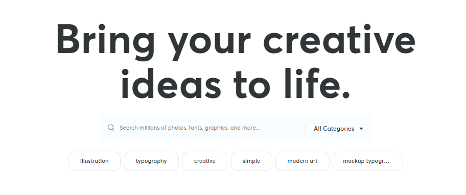 Banner from Creative Market homepage