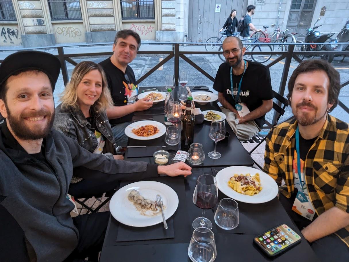 The Freemius team having lunch on the final day of WordCamp Europe 2024