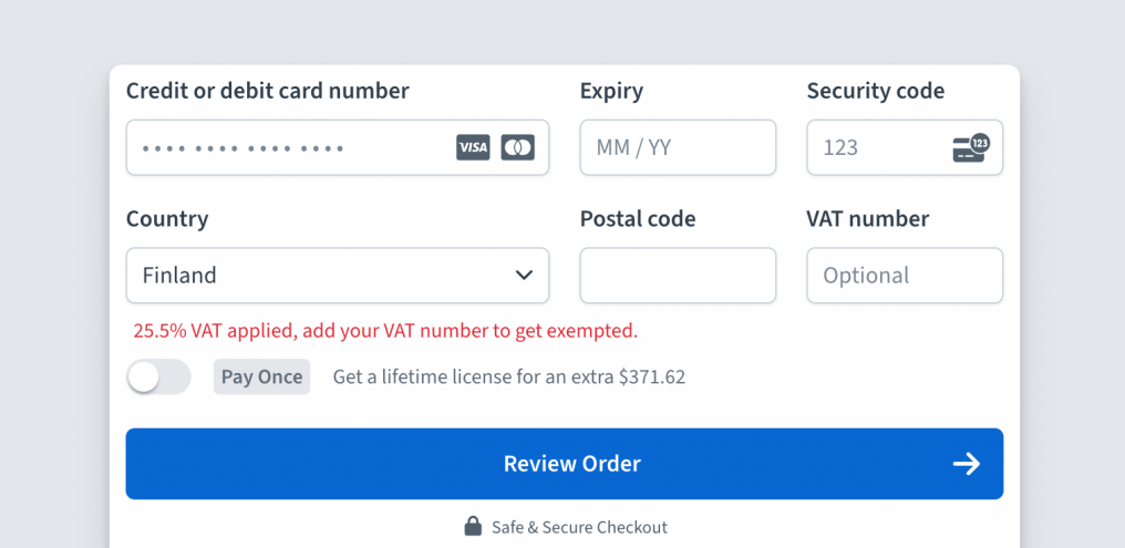 Freemius Checkout Finland VAT exemption