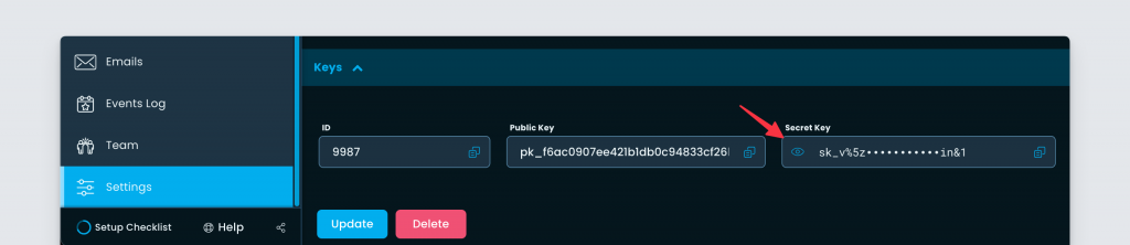 Getting secret key on the Freemius Developer Dashboard