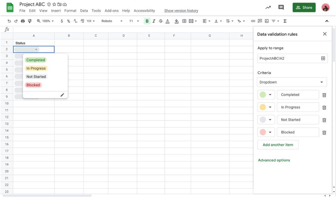 Google Sheets lead tracking spreadsheet