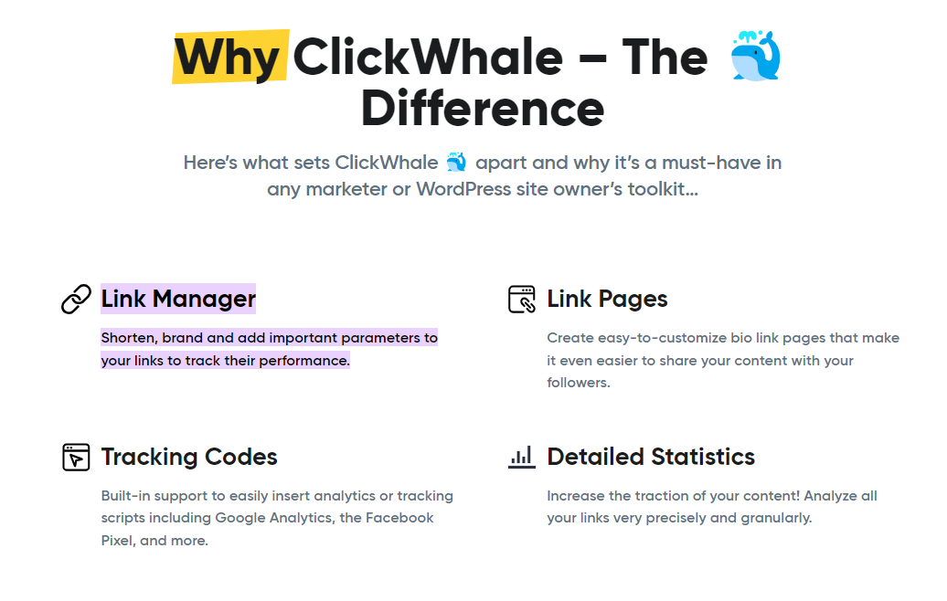 click whale link management