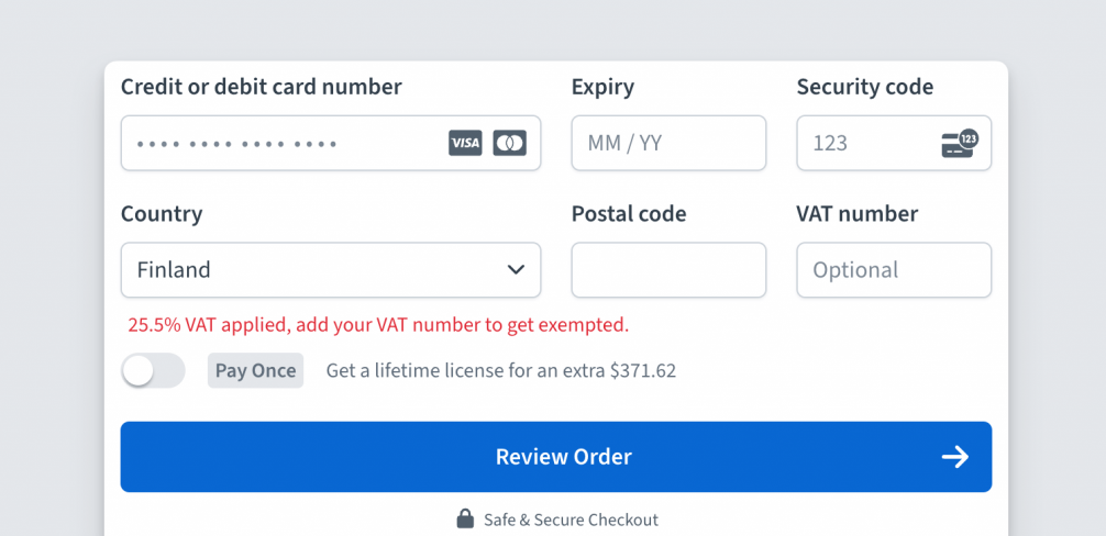 eu vat at checkout order details