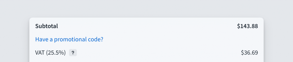 eu vat at checkout subtotal
