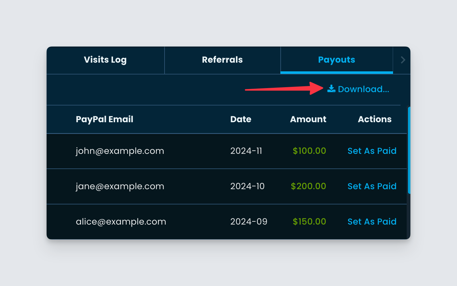 New Feature: Affiliate Payouts Download