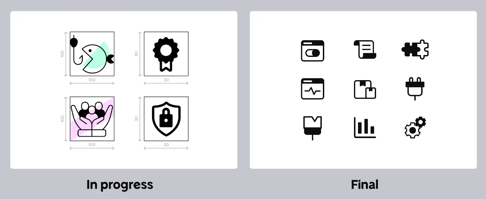 Freemius Developer Dashboard new iconography before after