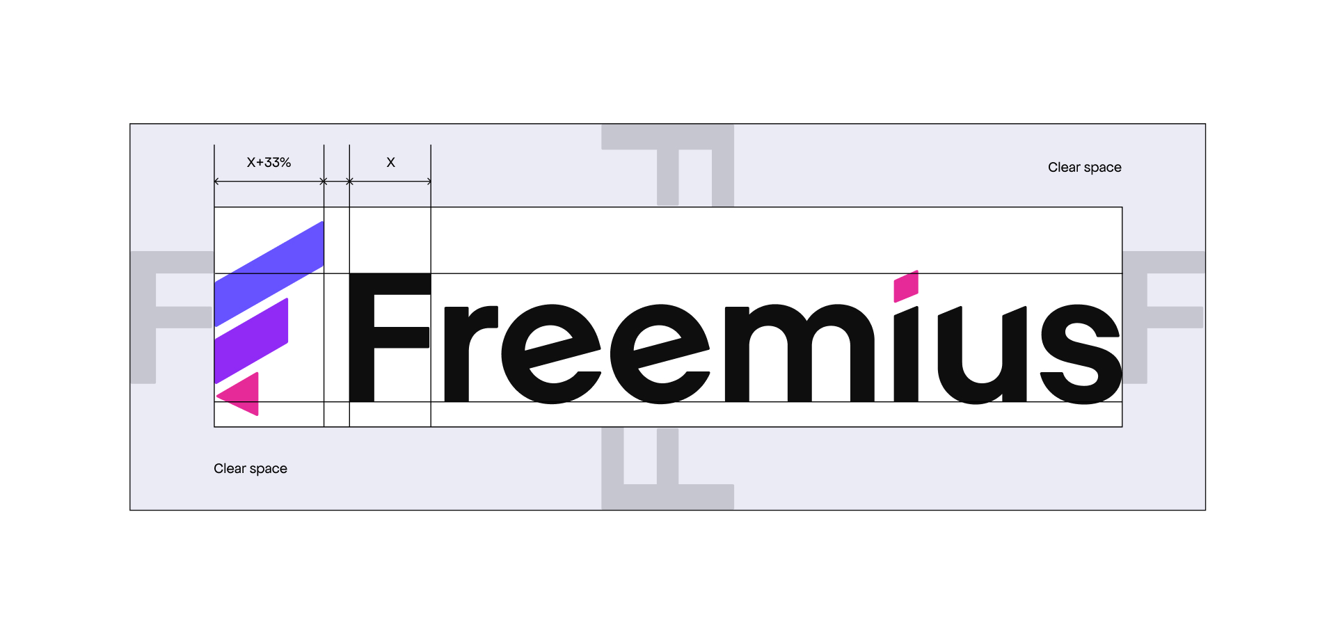 New Freemius logo design dimensions and spacing