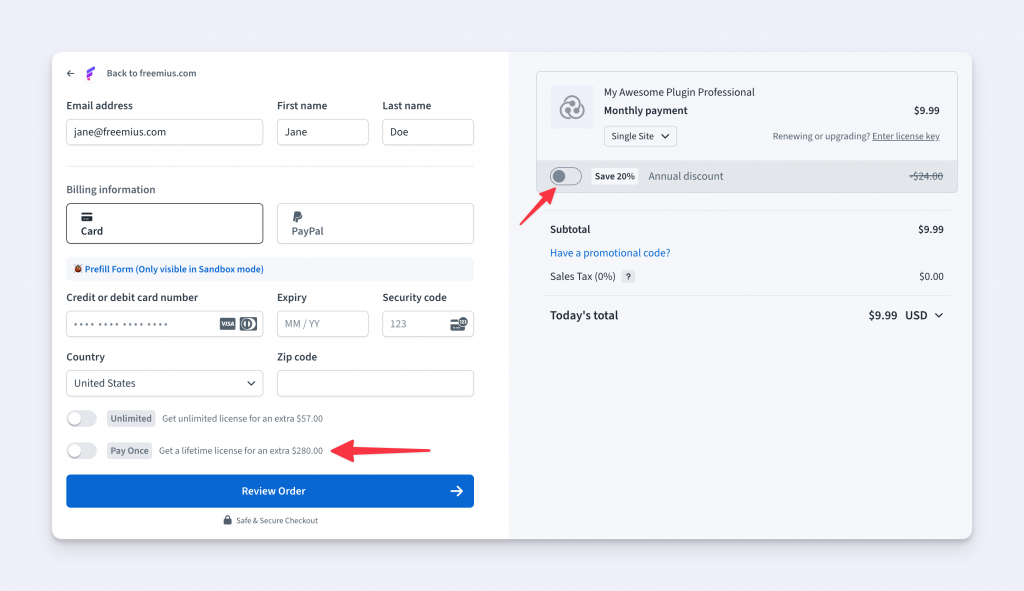 Disabled upsells when Billing Cycle UI is shown