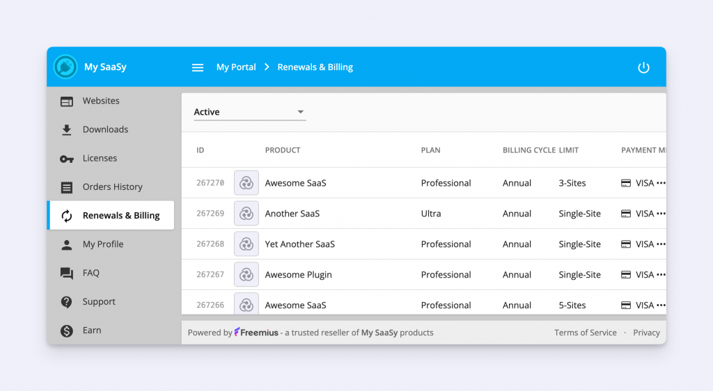 Freemius Customer Portal
