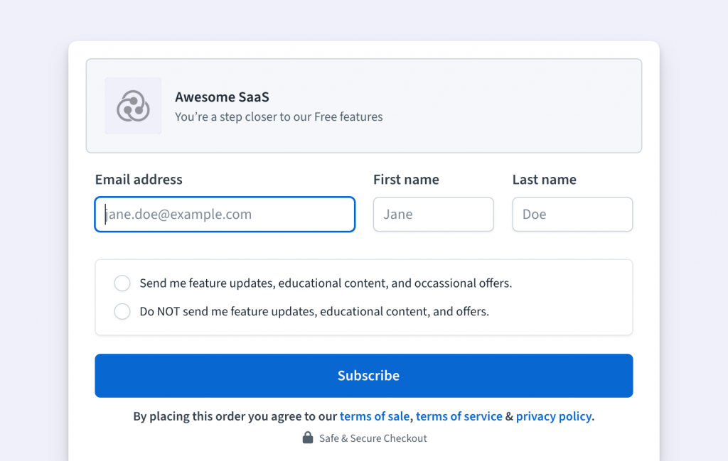 Freemius Checkout Free plan UI in Hosted Mode