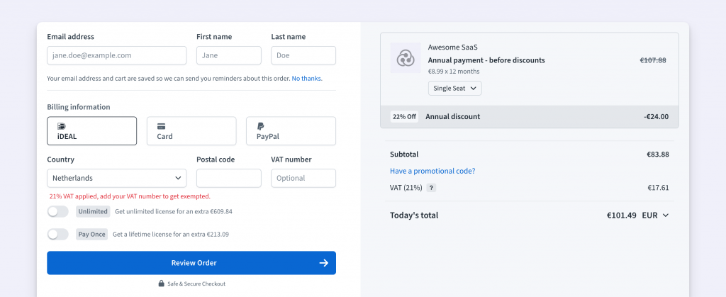 Freemius Checkout now supports iDEAL payment